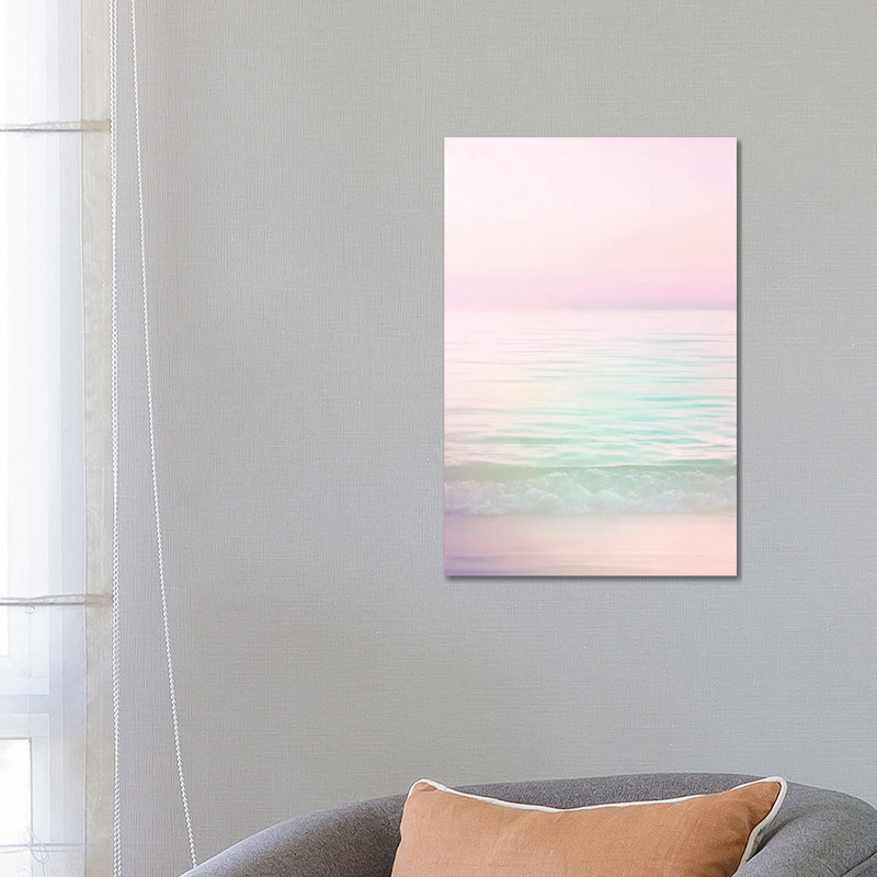 «Dreamy Pastel Seascape I Pink» par Dominique Vari - impression sur toile tendue, H 26 po x l 18 po x 1,5 po