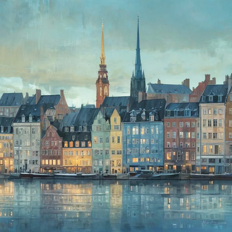 Art mural nordique Serenity Cityscape, H 20 po x l 20 po x P 1,5 po