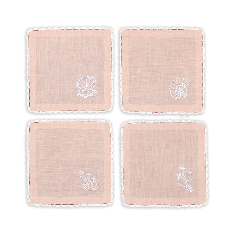 Seashell Glow Cocktail Napkins 6x6 Inch