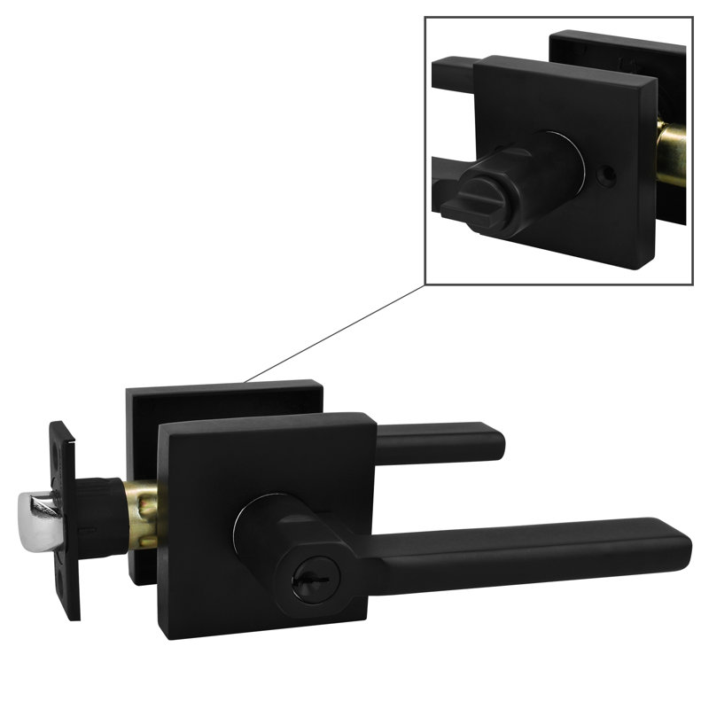 Matte Black Keyed (Entry) Door Lever