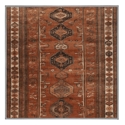 Machine Washable Turkish Brown Area Rug