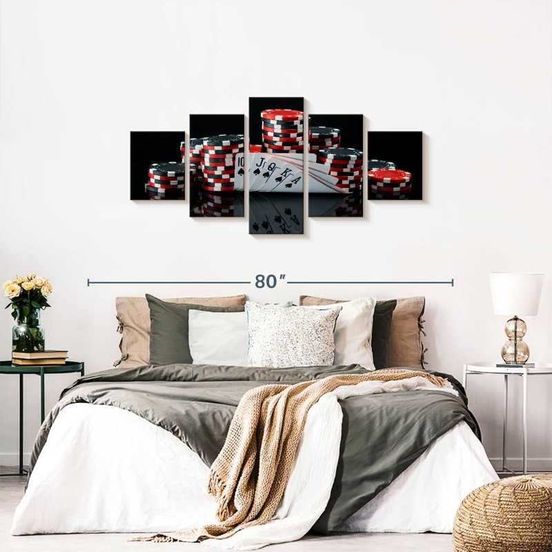 " Poker " 5 - Pieces, 68" H x 30" W