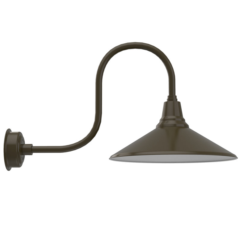 Luminaire de grange d’extérieur à del Albali, H 9 po x l 20 po x P 17 po, Bronze acajou