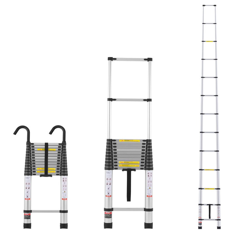Telescoping Extension Ladder Multi-button Retraction 375 LBS, 1.21 ft, 0.61 ft 