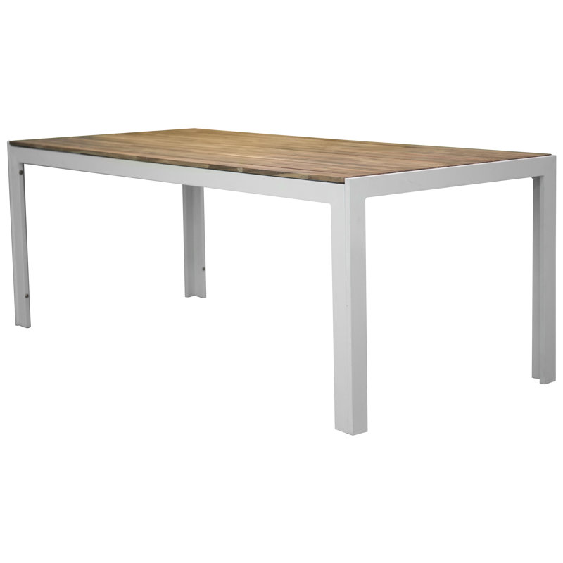 Hyeon Rectangular Teak Solid Wood Outdoor Dining Table - 205 cm W 90 cm D