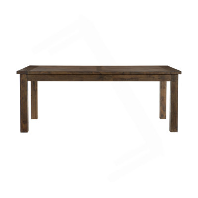 Classic Transitional Design Dining Table 1Pc Solid Rubber Wood Dining Furniture Burnished Brown Finish
