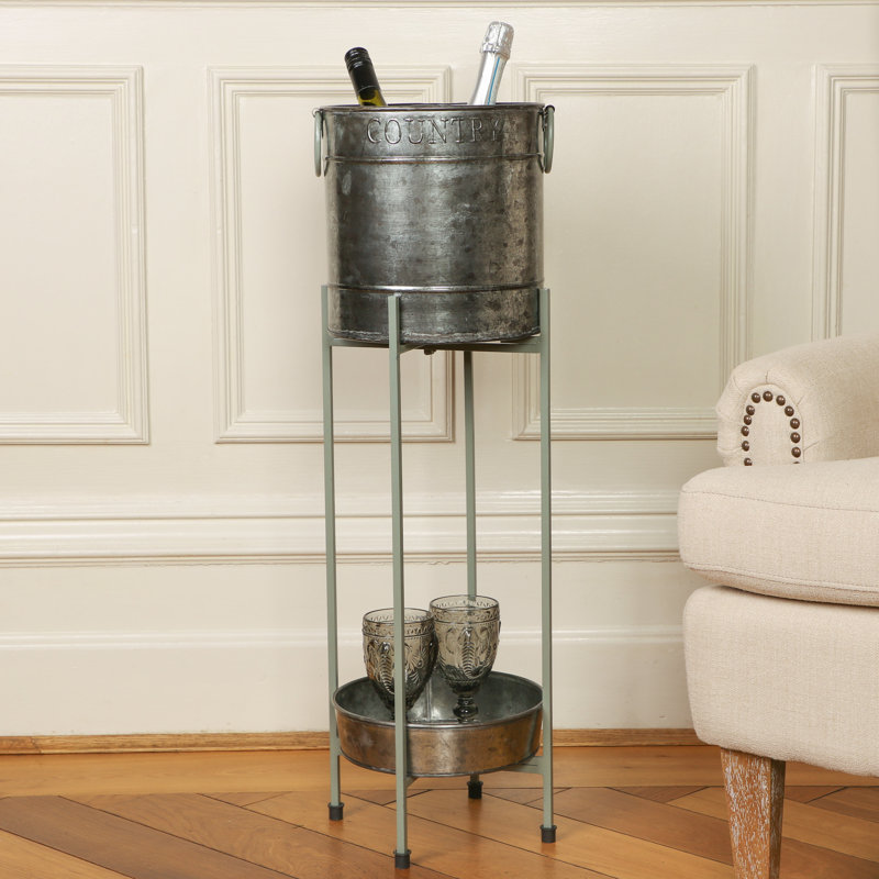 Burnell Banded Bucket Stand, Grey/Green