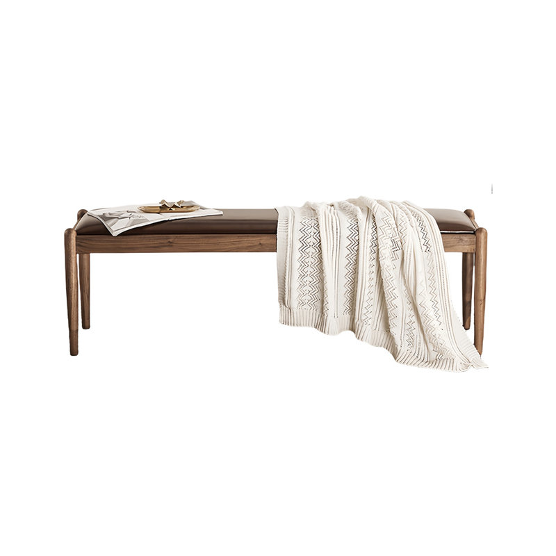 Naija Upholstered Bench, 17.32" H x 66.92" W x 15.74" D, Coffee