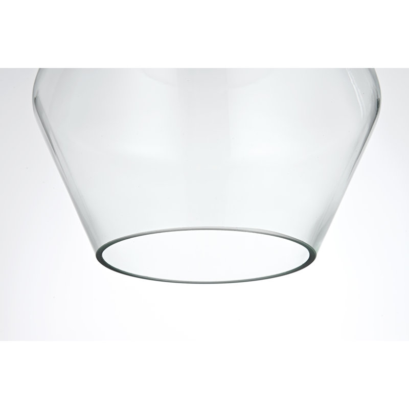 Luminaire suspendu géométrique à 3 lumières Vandyke, Transparent, Or satiné