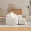 Canapé-lit modulaire en U en forme de U, canapé-lit capitonné 6 pièces avec 2 repose-pieds et 4 coussins pour le salon, ivoire-262109888