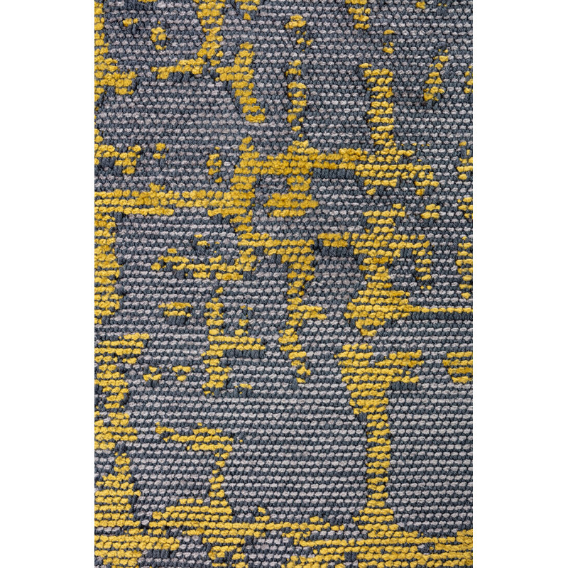 Rapture Gray/Yellow Abstract Luxury Area Rug, Rectangle 7'10" x 9'10"