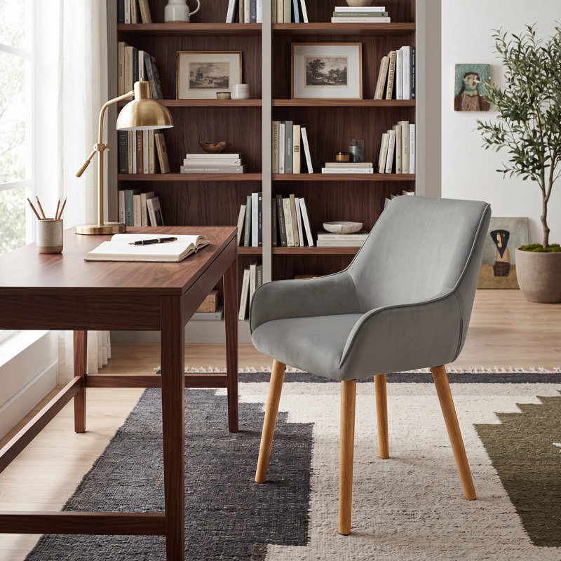 50cm H Upholstered Upholstered Back Armchair, Light Grey, Light Grey