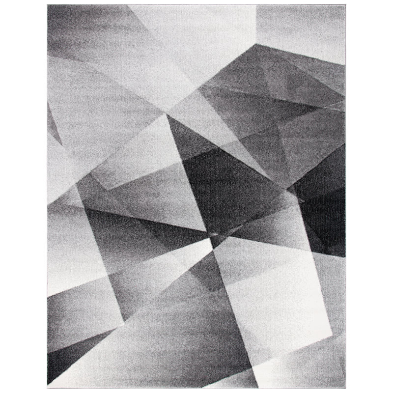 Tapis gris / noir Asumi, Rectangle 10 pi 6 po x 14 pi