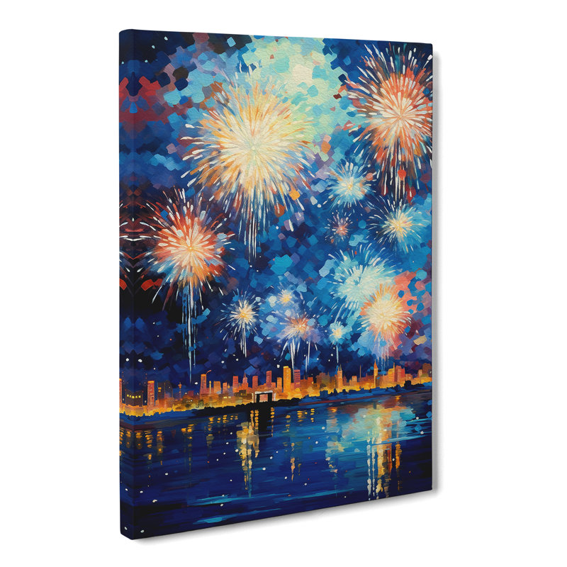 Fireworks Impressionism - Wrapped Canvas, 60cm H x 40cm W x 3cm D