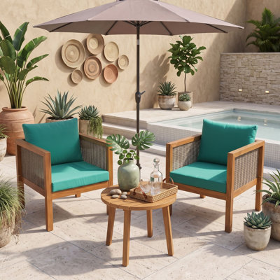 Ensemble de 2 fauteuils d'appoint pour patio avec accoudoirs et coussins