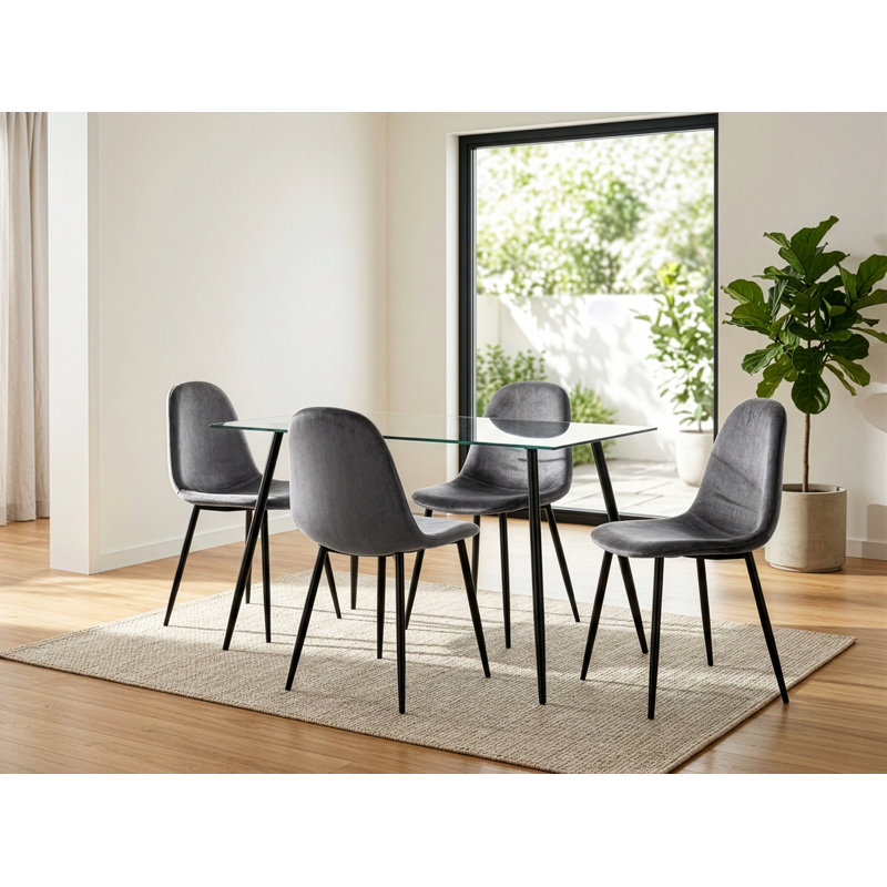 4 -Person Glass Dining Set