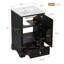 Meuble-lavabo de 20 po avec lavabo en céramique, porte à fermeture en douceur, tablette ajustable en forme de U, tiroir de compartiment et support de porte, style moderne, conception peu encombrante-126232852