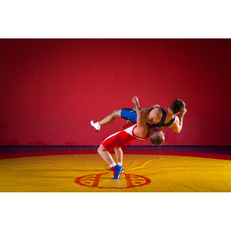 Two Greco-Roman Wrestlers - Wrapped Canvas Print, 30cm H x 46cm W