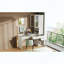 Meuble-lavabo polyvalent avec miroir rabattable, station de charge, 8 compartiments cachés et rangement