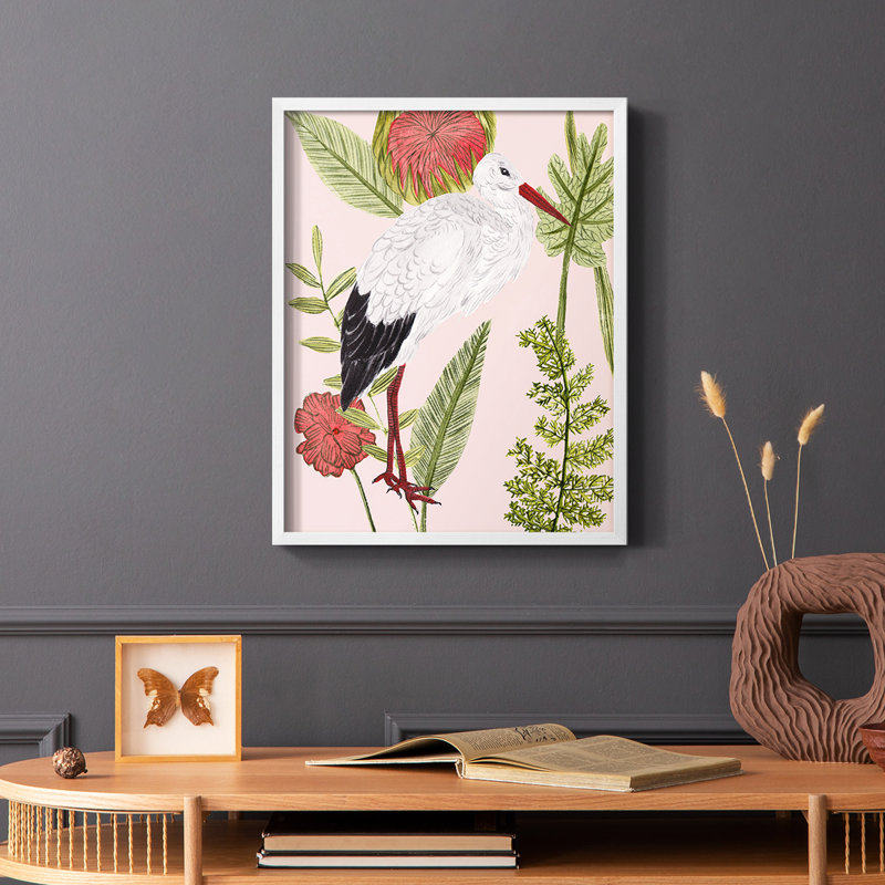 Birds in Motion IV, reproduction encadrée - bois massif, Blanc, H 20 po x l 16 po