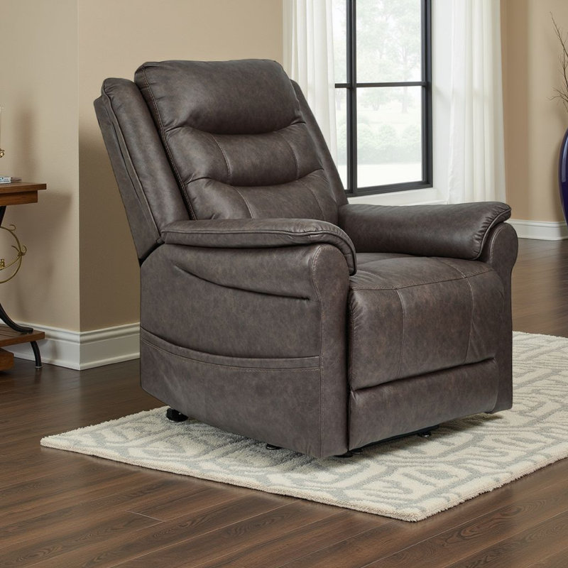 Fauteuil inclinable Otim, 35 po, massage thermique, similicuir Otim, Brun