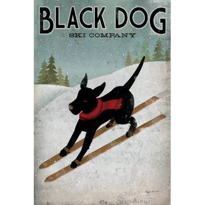 «Black Dog Ski Co. I» - Publicité rétro sur toile tendue
