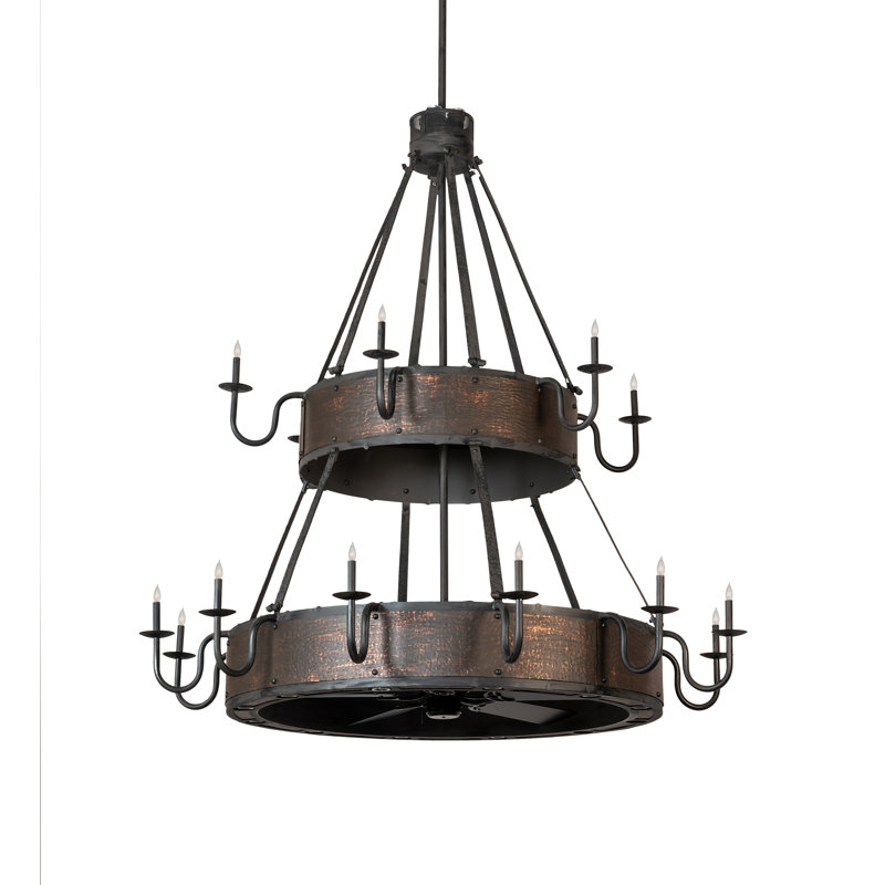 Chandel-Air à deux niveaux 18 lumières 74 po de large Costello, H 74 po x l 74 po x P 74 po