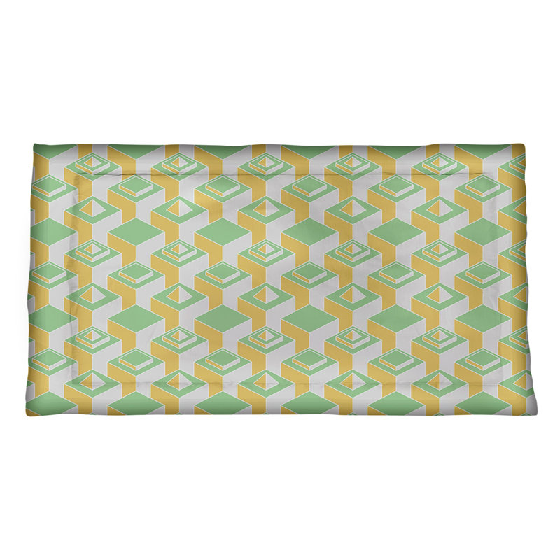 Taie décorative de coussin classique de gratte-ciels, Reine, Microfibre, Jaune/vert