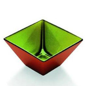 Bol à bonbons/noix en verre individuel Madison, Orange / Vert