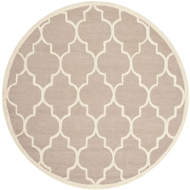 Martins Hand Tufted Wool Trellis Rug, Round 8'