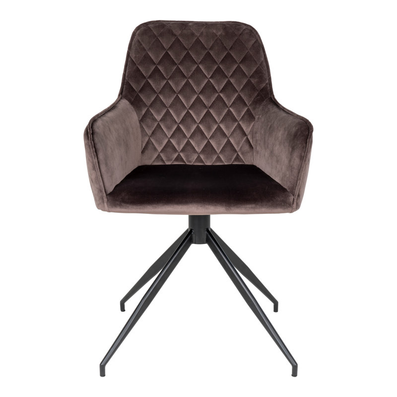 47cm H Velvet Upholstered Massivrücken Armchair