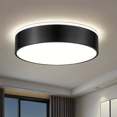 Modern Dimmable Black Ceiling Light, 2700K-6000K 5CCT Selectable Flush Mount Ceiling Light Fixtures, 11.8IN Minimalist Round Metal LED Ceiling Lamp For Bedroom, Kitchen, Hallway, Laundry Room