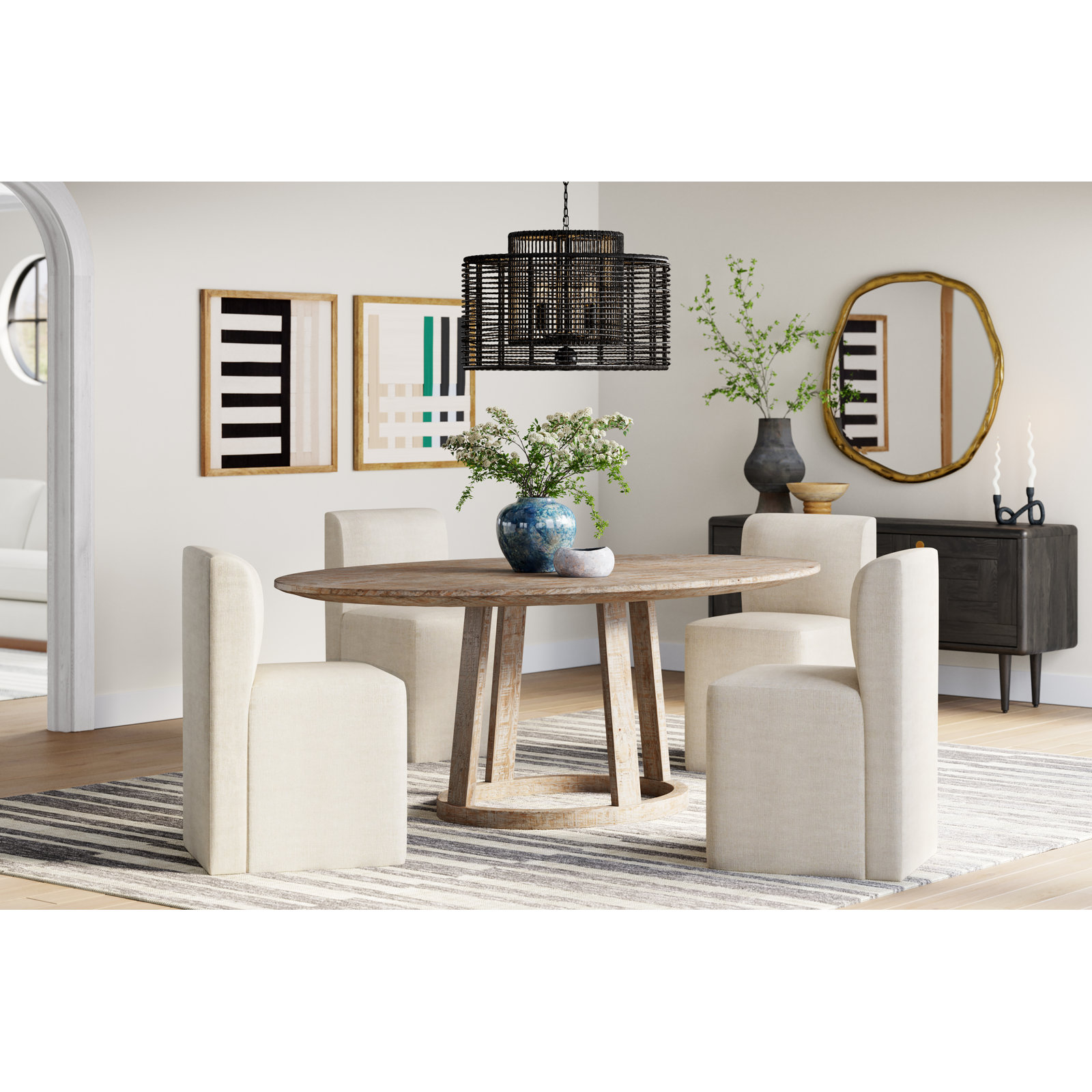 Mendy Linen Parsons Dining Chair, Classic Talc Linen