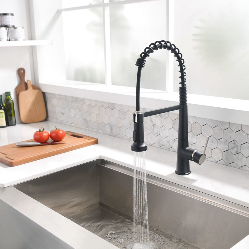 GAWEZA Pull Out Kitchen Faucet, Black