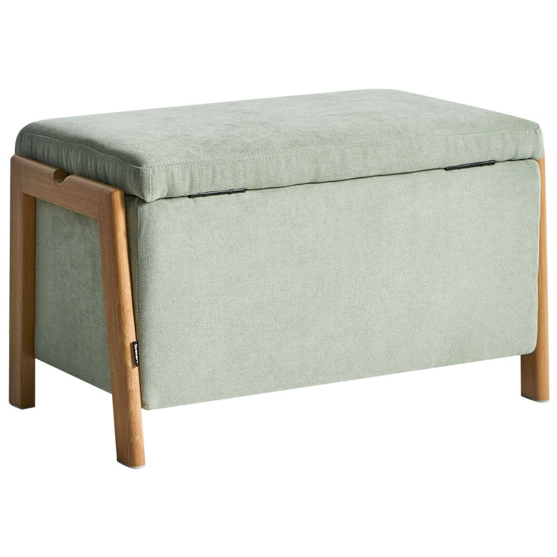 Taheem Fabric Upholstered Storage Bench, Light Green