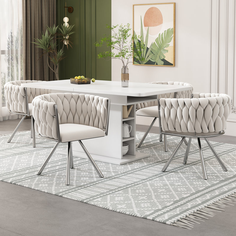 Upholstered Swivel Accent Chair, Beige