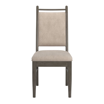 Cipolla Wood Finish Beige Fabric Dining Chair