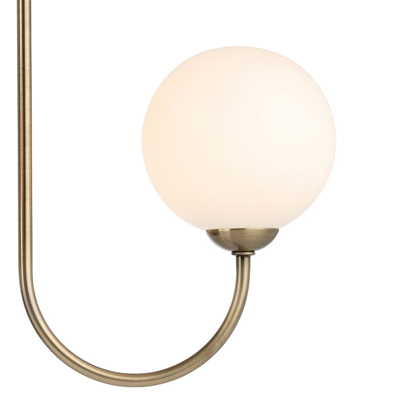 3 - Light Shaded Chandelier, Antique Brass