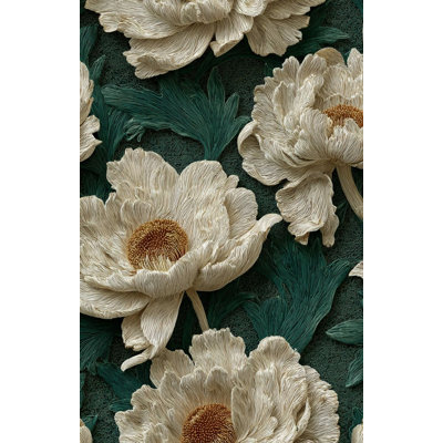 Papier peint floral, décoration murale traditionnelle rétro