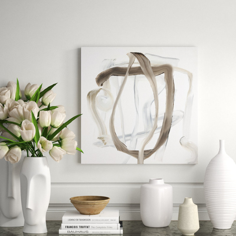 Whirl Print by Barclay Butera, 30" H x 30" W, Hand Embellishment Silver