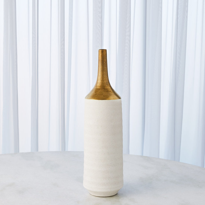 Two-Toned Vase, Gold, 28" H x 6" W x 6" D