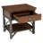 Haverhill Modern Rustic Brown Nightstand With 1 Drawer and Shelf Metal Frame Night Side Table