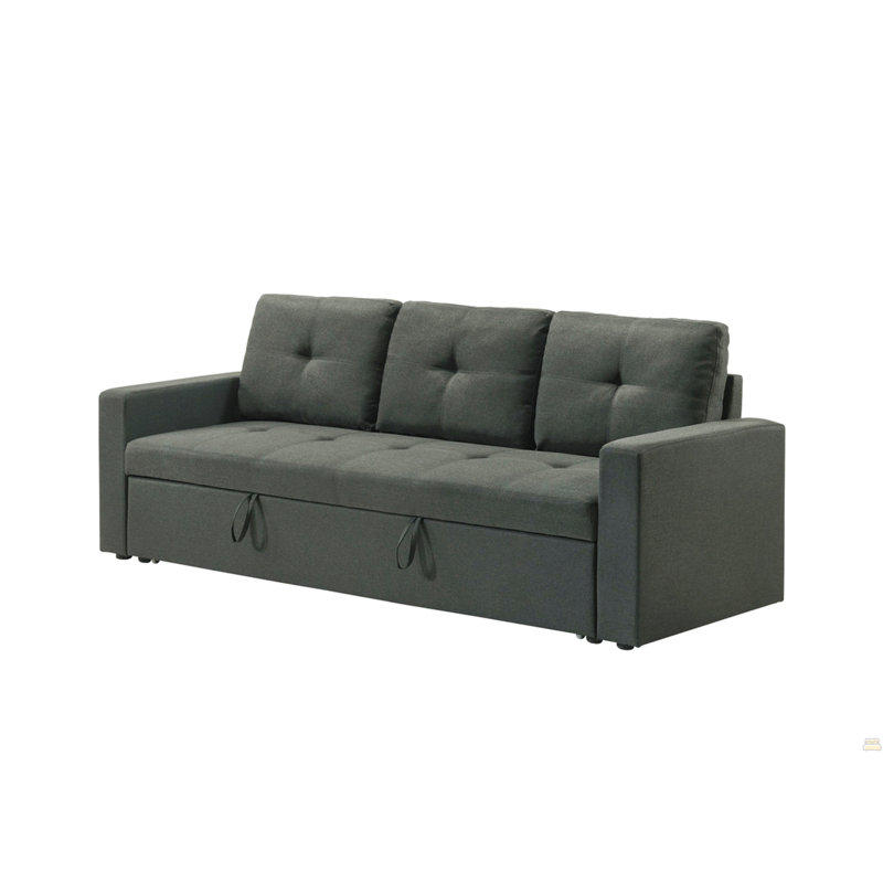 Canapé-lit en tissu l 83,5 po avec coussins capitonnés