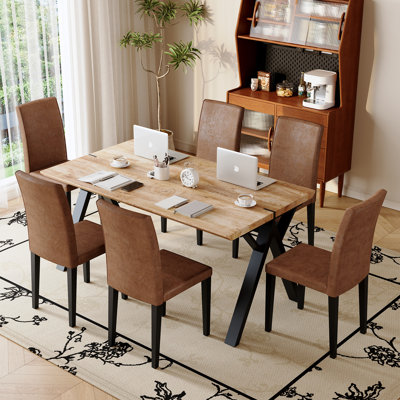 63" Modern Mid-Century Dining Table And Chairs