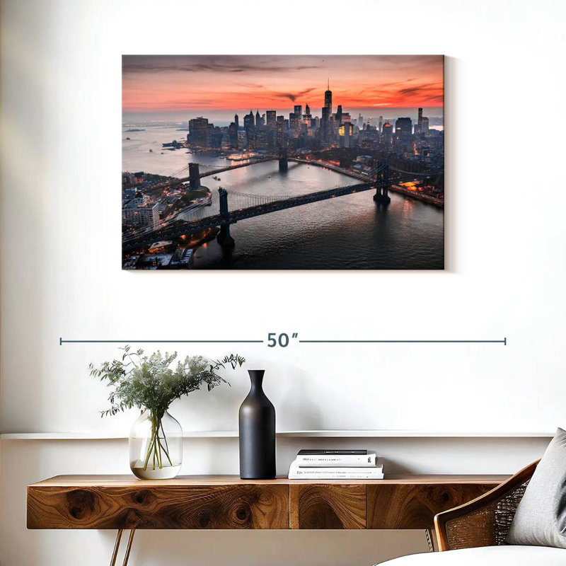 Sireci Dusky NYC Bridge, 24" H x 36" W