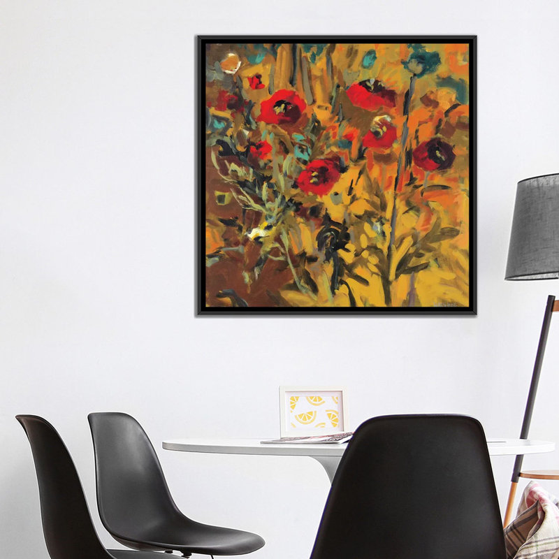 « wild pops », reproduction sur toile, H 18 po x l 18 po x P 1,5 po, Toile avec cadre noir