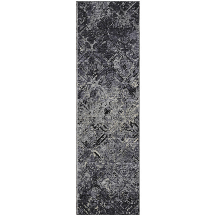 Premium Machine Washable Prisco Black Rug