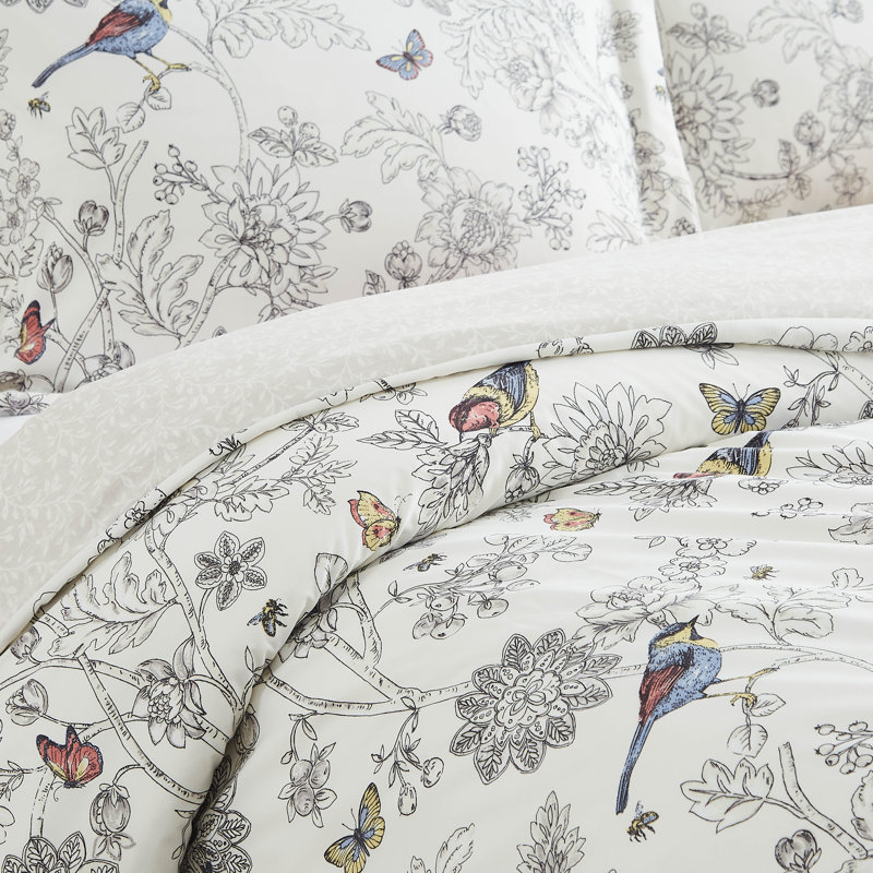 Southshore Fine Linens Bayberry Full/Queen Oversized Reversible Botanical Floral Comforter Set with Matching Shams, 3-Piece, Bayberry