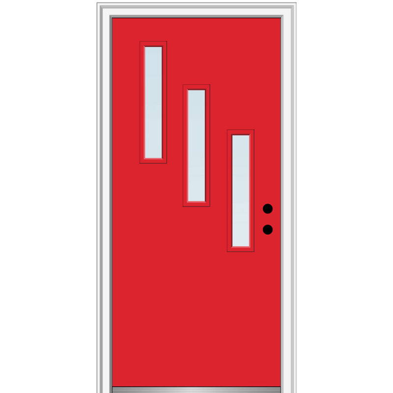 Porte d'entrée pré-suspendue en acier Spotlight, H 80 po x l 36 po x P 1,75po, S'ouvre à droite vers l'intérieur