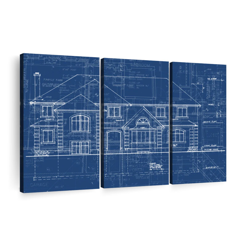 Ensemble de 3 planches maison sur toile, H 20 po x l 33 po x P 1,25 po
